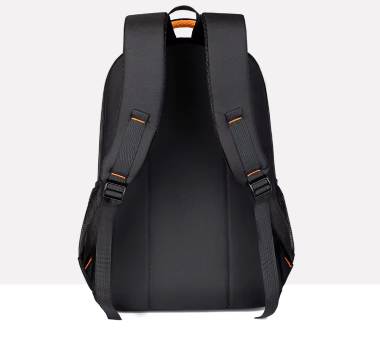 Mochila Masculina Oxford na Cor Preta com Bolso Externo