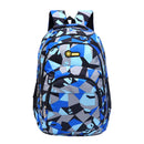 Mochila Feminina Escolar Mozaico Colorida com Bolso Externo