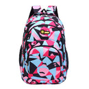 Mochila Feminina Escolar Mozaico Colorida com Bolso Externo