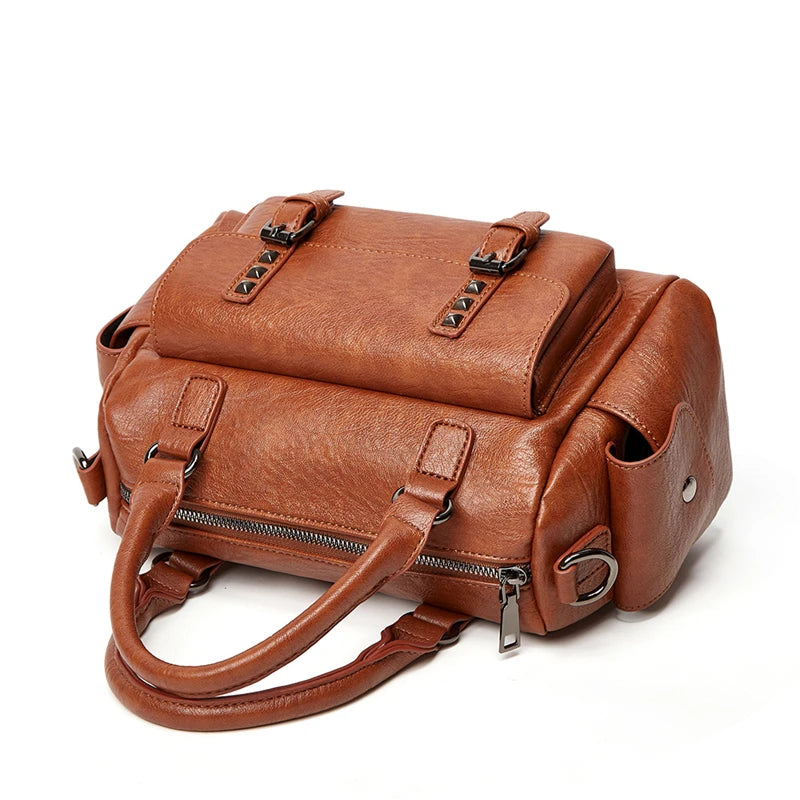 Bolsa Feminina de Ombro em Couro Casual