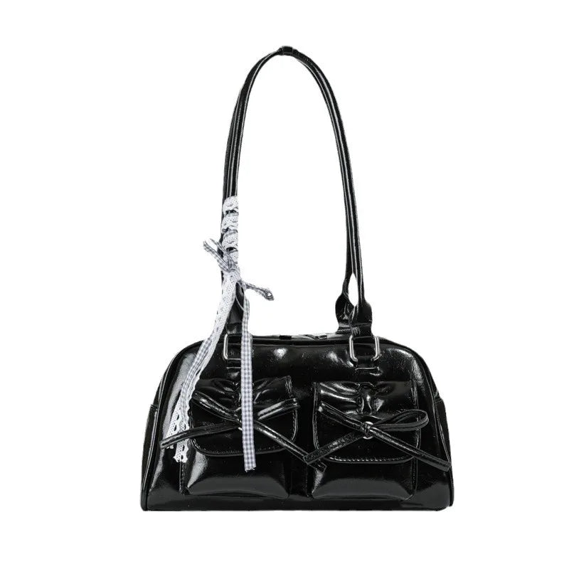 Bolsa Feminina de Ombro em Couro Fashion com Laço