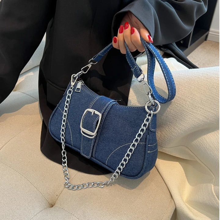 Bolsa Tiracolo Feminina Glamurosa Jeans