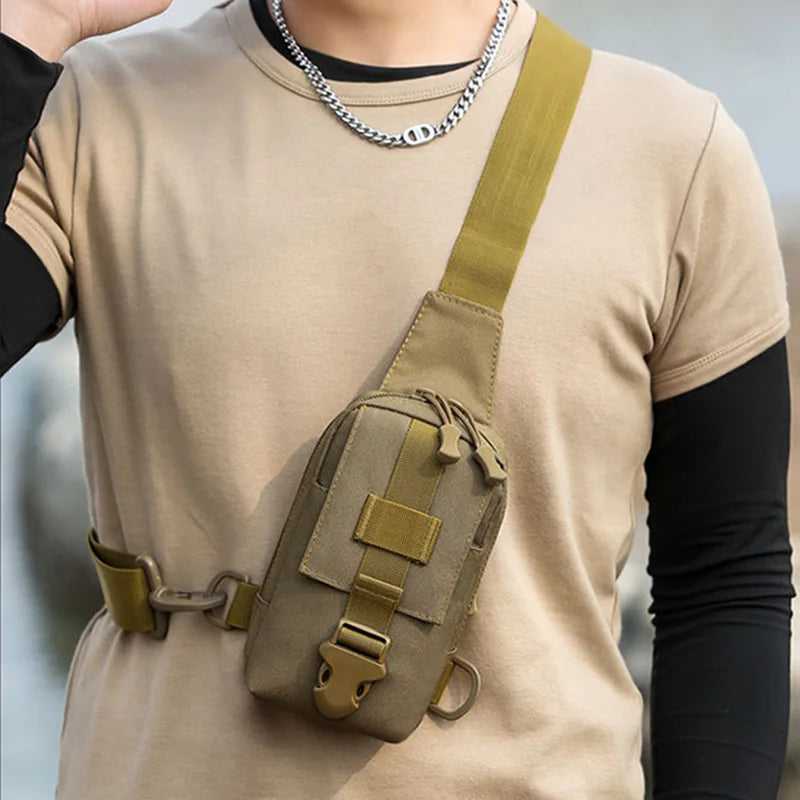 Shoulder Bag Masculina Sport Militar com Bolso Externo