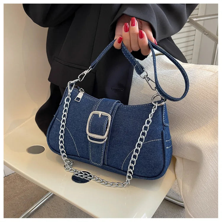 Bolsa Tiracolo Feminina Glamurosa Jeans