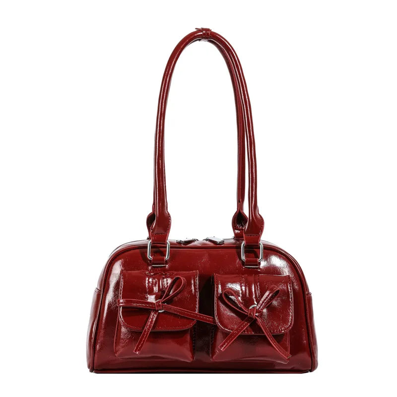 Bolsa Feminina de Ombro em Couro Fashion com Laço